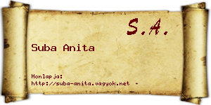 Suba Anita névjegykártya
