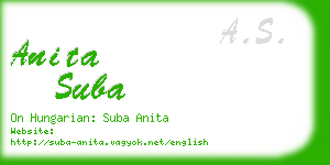 anita suba business card